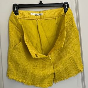 Trina Turk yellow tweed shorts